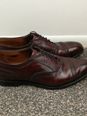 Allen Edmonds Dress Shoes McAllister 6225 Wingtip Oxford Merlot Calf Mens 12 D